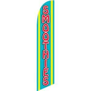  12ft x 2.5ft Smoothies Feather Banner Flag Set   INCLUDES 15FT POLE 