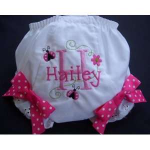  Hot Pink Lady Bug and Flowers Diaper Cover: Baby