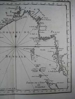 1763 Bellin: Map of Bay of Bengal, India, Burma, Siam  