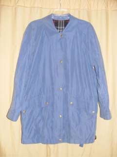 Burberry Blue Plaid Lightweight Spring Jacket sz Large  