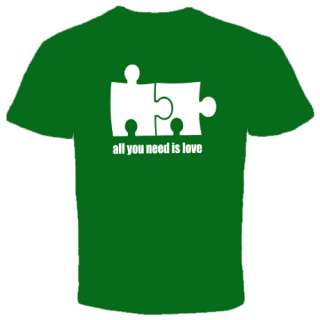 all you need is love t shirt S 2XL Cool Funny Puzzle  