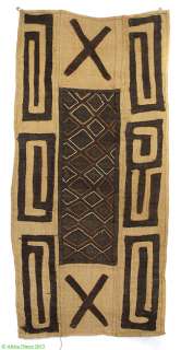 Kuba AppliquÃ©d/Embroidered Raffia Textile African  