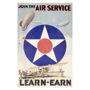  WWI, Join the U.S. Army Air Service Giclee Poster Print 