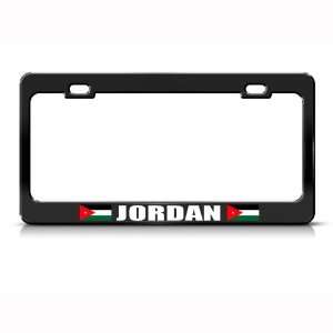  Jordan Flag Black Country Metal license plate frame Tag 