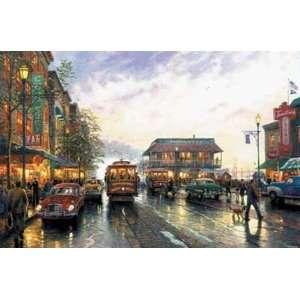     City by the Bay Sunset on Fishermans Wharf Artists Proof Canvas