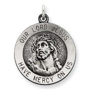   Silver Antiqued Ecce Homo Lord Jesus Have Mercy Medal Jewelry