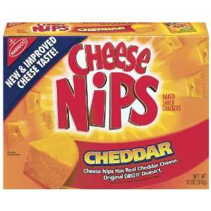 Cheese Nips Snack Crackers, Cheddar, 12 oz (Pack 9)  