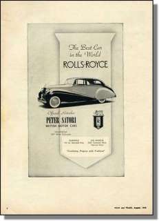 1953 Rolls Royce  Best Car in the World   Print Ad  