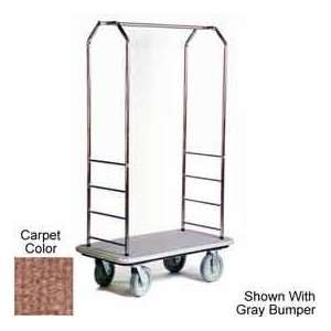  Easy Mover Bellman Cart Stainless, Tan Carpet, Black 