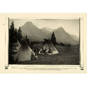  1915 Print Blackfeet Native American Indian Reservation 
