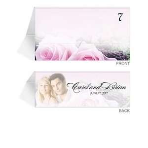  90 Photo Place Cards   Baby Pink Roses on Pink Office 
