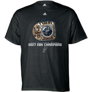  Adidas San Antonio Spurs Black 2007 NBA Champions Ring T 