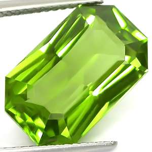 80ct Top Emerald Cut Intense Yellowish Green Peridot  