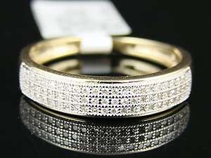 10K MENS 5 MM YELLOW GOLD WEDDING BAND DIAMOND RING  