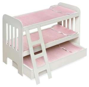 BARNES & NOBLE  Trundle Doll Bunk Beds with Ladder by Badger Basket 