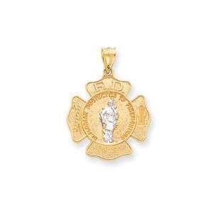  14k Yellow Gold Saint Florian Medal Pendant Jewelry
