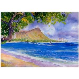  Hawaiian Greeting Card   Sue Stagner   Waikiki Shoreline 