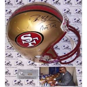 Deion Sanders Autographed Helmet   San Francisco 49ers Full Size 