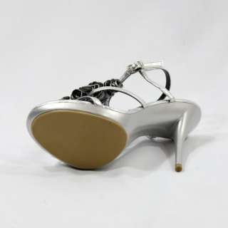   Brand New Max Rave by BCBG Silky Silver Patent Party High Heels Shoes