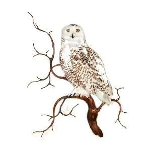  Bovano Enamel Home Wall Art Snowy Owl On Branch 