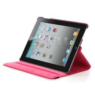 PINK 360 DEGREE ROTATING CASE COVER & STAND FOR iPAD 2  
