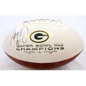 Signed Aaron Rodgers Super Bowl Logo Ball   GAI   Autographed 