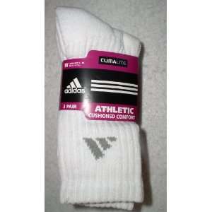   Womens Athletic Crew Socks, 3 Pair, White, Shoe Size 5 10: Everything