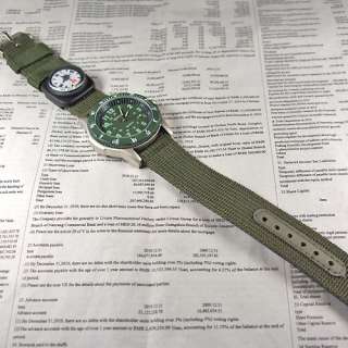 New women green dial lady Quartz Military Mens BOY wrist watch with 