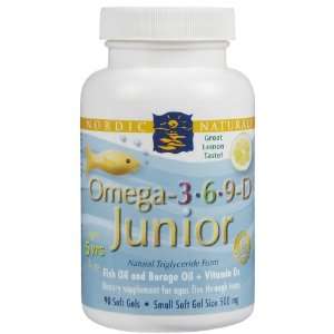 Nordic Naturals Childrens Omega 3 6 9 + D Softgels, Lemon 