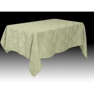 Two Tone Olive/saige Shell Damask 57 X 138 Inch Rectangular Machine 