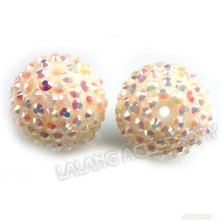   AB Resin Rhinestones Spacer Ball Beads 22mm Wholesale Price  