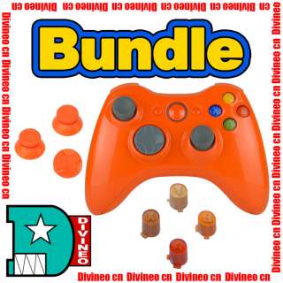 Bundle Wireless Controller Shell Orange for Xbox 360 Tuning Modding 