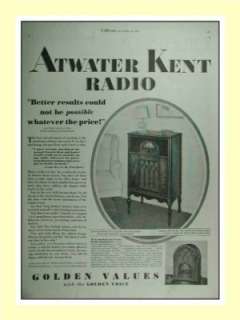 1931 Atwater kent radio Models 80 & 85 vintage print AD  