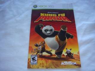 Manual ONLY for Kung Fu Panda   Xbox 360 Booklet Book  