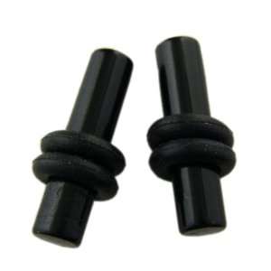   Ear Plugs   Small Black Ear Gauges With O Rings (00 Gauge): Jewelry