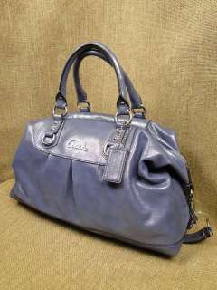 Coach Ashley Large Iris Leather Shimmer Large Convertible Satchel Bag 