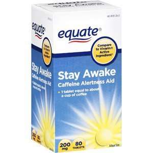  Equate Stay Awake Caffeine Alertness Aid, 80 Tablets, 200 