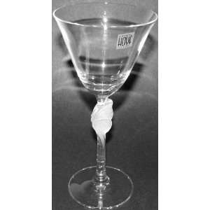   Crystal Frosted Satin Butterfly Wine Glasses Set of 6 