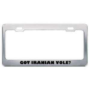 Got Iranian Vole? Animals Pets Metal License Plate Frame Holder Border 