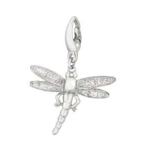    Sterling silver 0.085ct TDW Diamond Dragon Fly (Charm): Jewelry