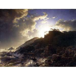  Hand Made Oil Reproduction   Andreas Achenbach   24 x 18 