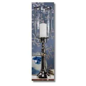 ME2218   Nickel Column Hurricane with Clear Glass  Kitchen 