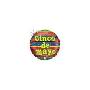  18 Holographic Cinco De Mayo Balloon   Mylar Balloon Foil 