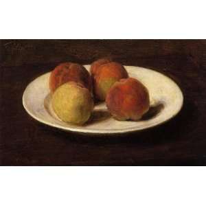 Oil Painting: Still Life of Four Peaches: Henri Fantin Latour Hand Pai