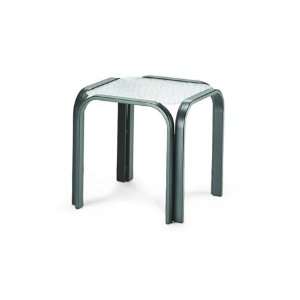   Acrylic Top Table Aluminum 18.5 Square Glass End Textured Canyon