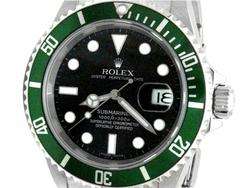 Rolex Submariner Watch Stainless Steel Green Bezel #16610V Box & Paper 