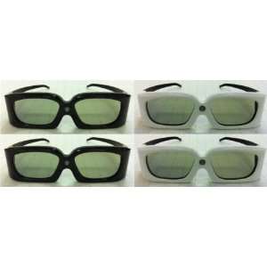   and 2 White (4) 3D DLP Link Active Shutter Glasses 120 Hz: Electronics