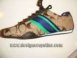 New Coach Jayme Khaki Multi Color Signature Blue Green Sneaker Shoes 6 