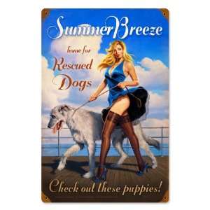  Summer Breeze Pinup Girls Vintage Metal Sign