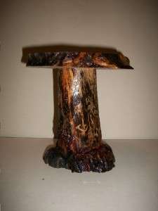 Slab table plant stand 7 inch high, 6 wide; natural burl wood log art 